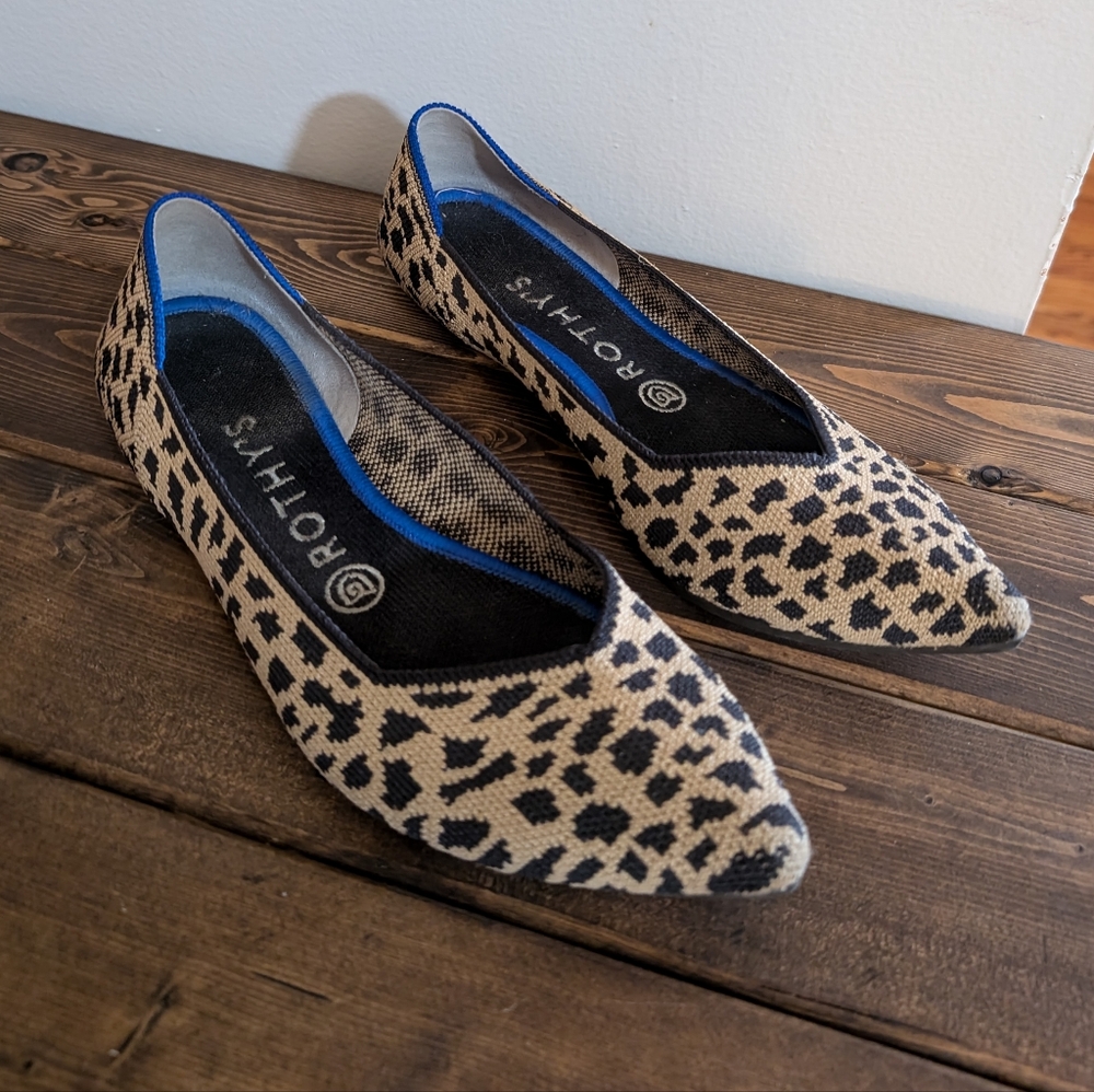 Rothy's The point Ballet Flat Cheetah Print